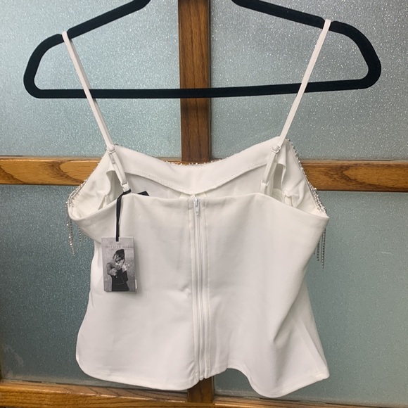 NEW WITH TAGS Sincerely Jules crepe top with faux diamonds - Picture 2 of 2